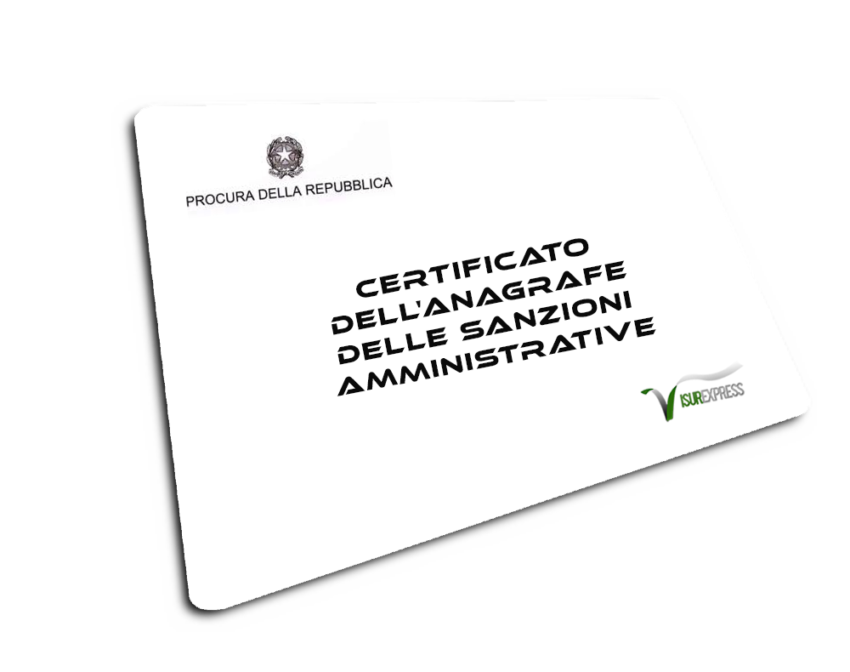 Certificato dell'anagrafe delle sanzioni amministrative